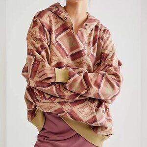 NWT Free People It's A Vibe Printed Hoodie - Warm Combo (XS)